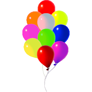 Single balloon, as well as groups of 10 and 100 balloons