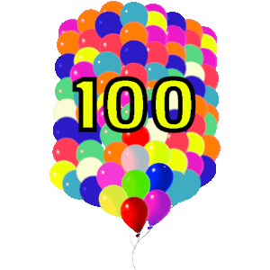 Single balloon, as well as groups of 10 and 100 balloons