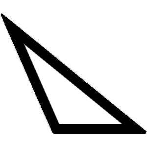 Black triangle with an angle greater than 90 degrees and 3 unequal sides