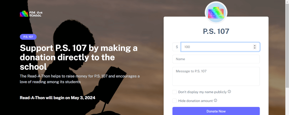 School donation page