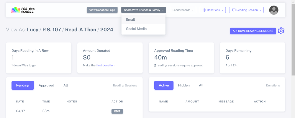 Navitate to form to send emails to friends and family